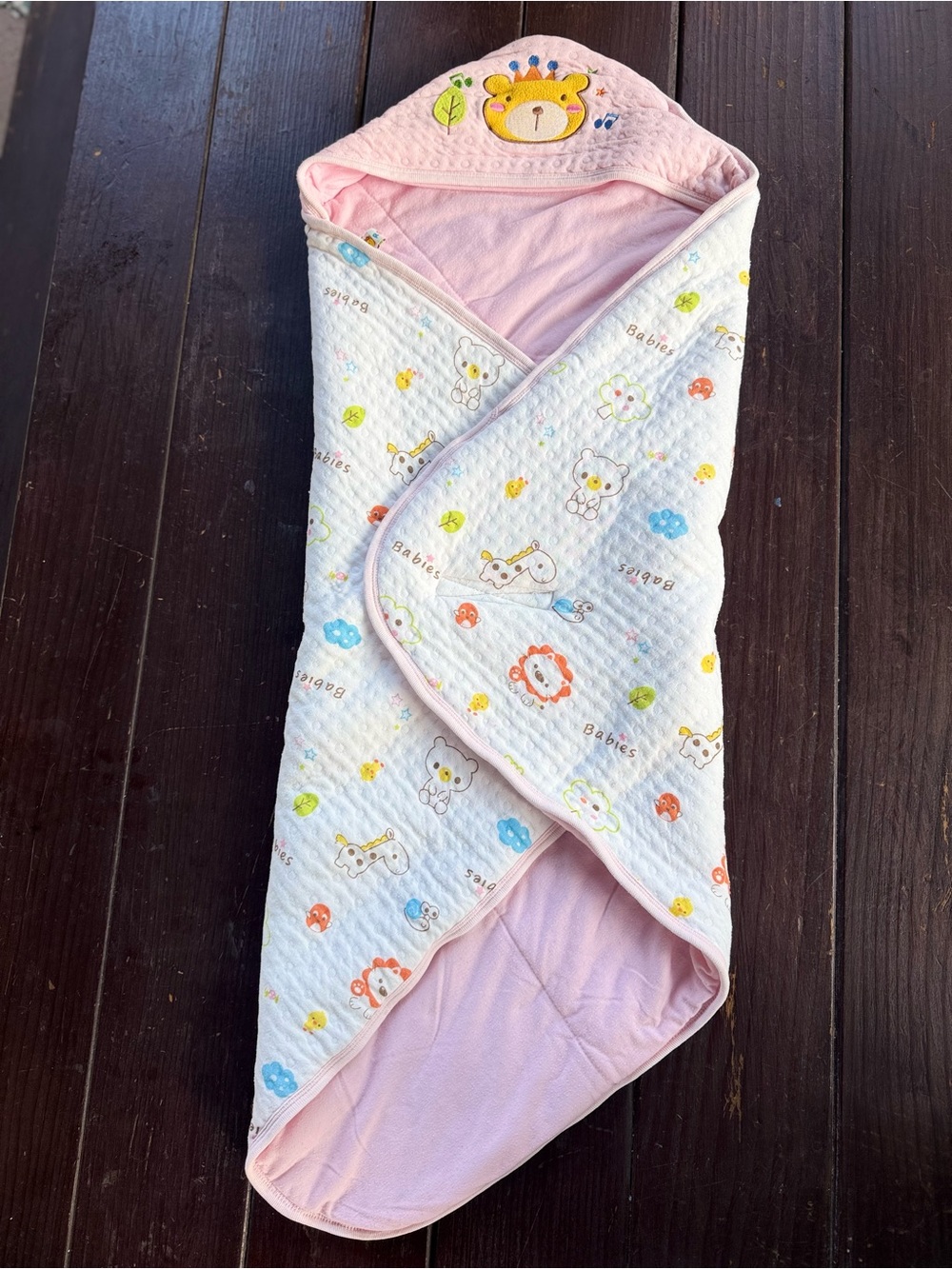 Roybee Hooded Baby Swaddle Blanket with Animal Print From TAIWAN